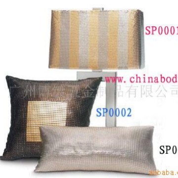 供应金属时尚枕头/多款颜色手工拆缝勾边
