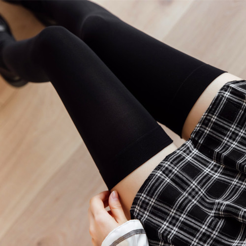 Black and white 120D velvet knee-high stockings Japanese style extended 80CM thigh stockings tall 190cos transvestite