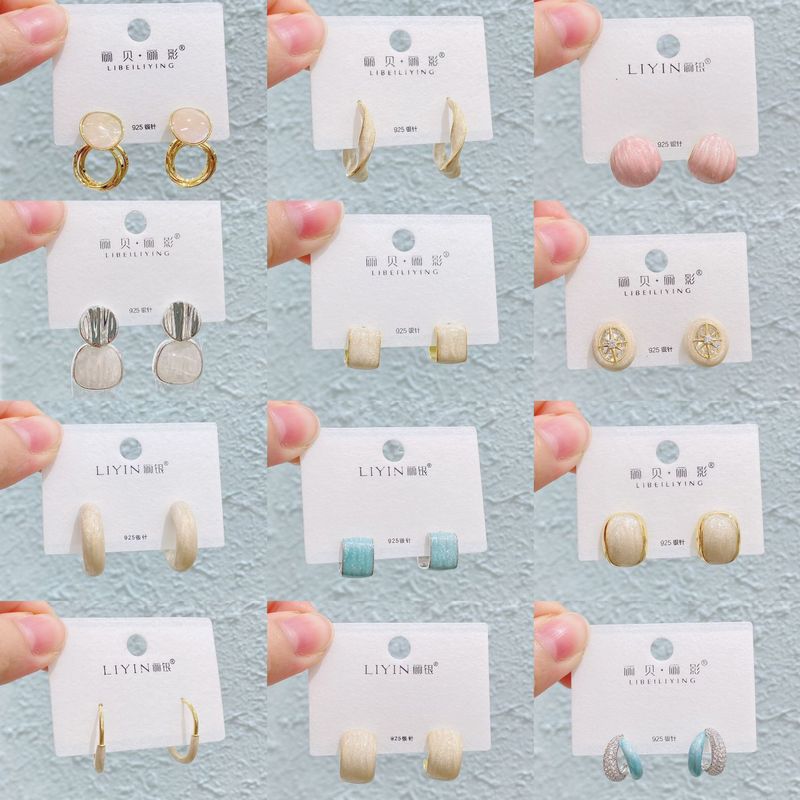 Liyin/Libeliying ドーパミンドロップ釉薬ペイントイヤリングニッチ春夏甘くて絶妙な s925 シルバー針イヤリング|undefined