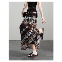 专柜品质2025夏新款波西米亚风印花半身裙时尚显瘦中长款a字伞裙