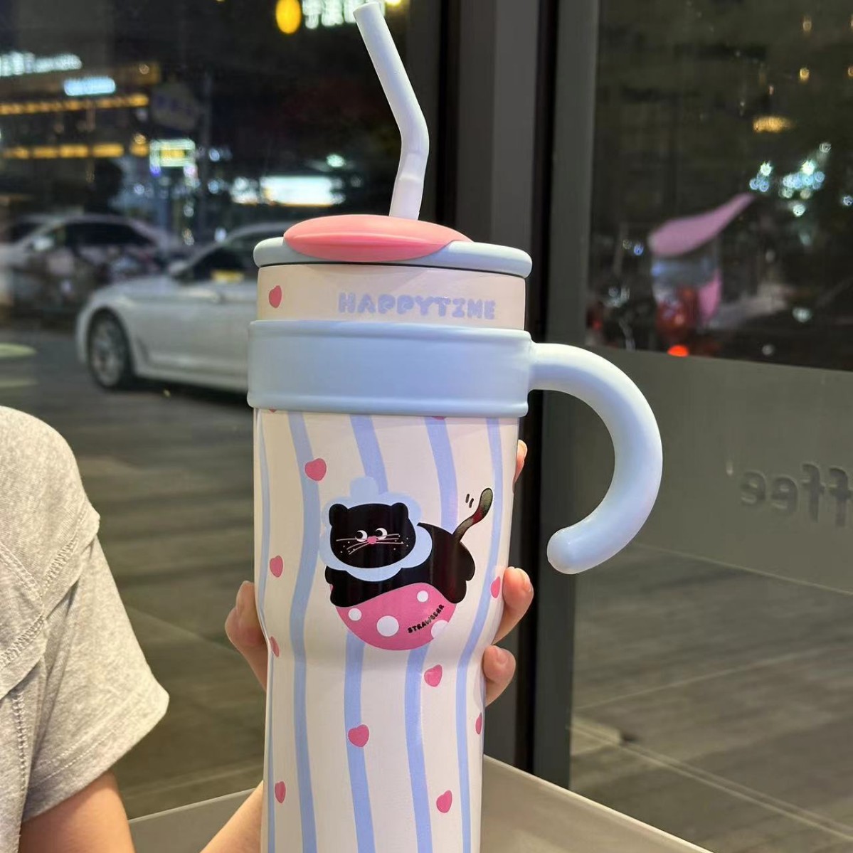 Nuevo 316 termo vacío taza dibujos animados Maruko gigante lindo paja taza mango de alta apariencia Oficina