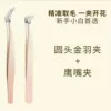Gradient Pink Round Head Gold Feather Clip + Gradient Pink Eagle Beak Clip