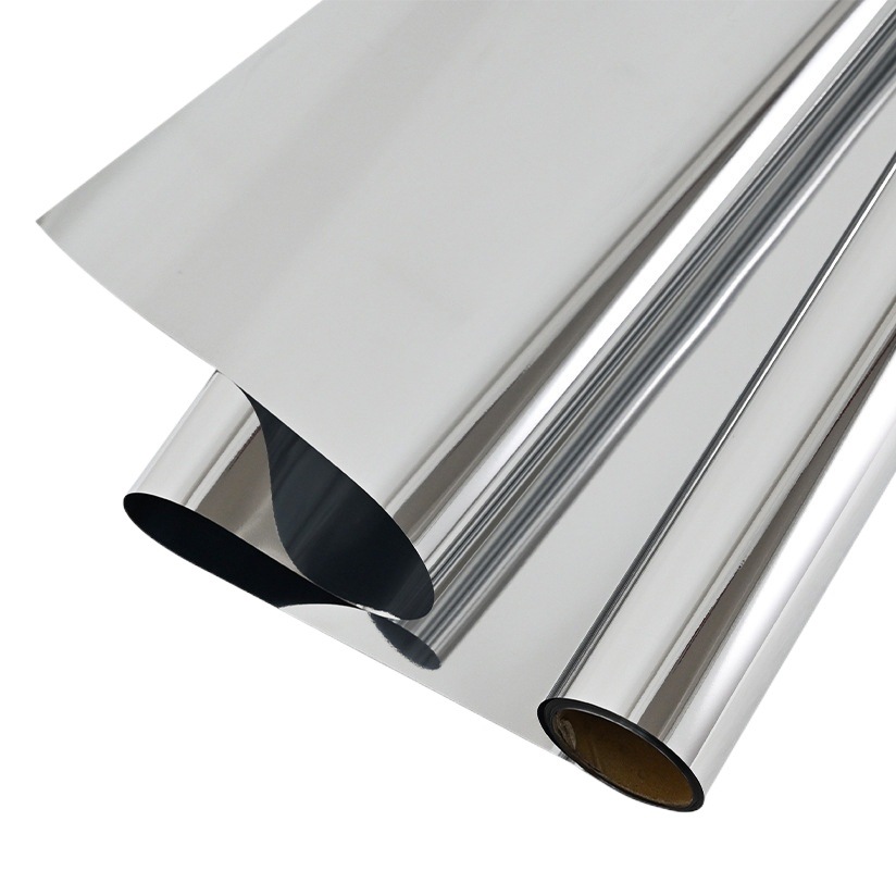 Papel de espejo papel de embalaje al por mayor metal aluminizado plata floral regalo flor ramo material de embalaje paquete de papel de flores