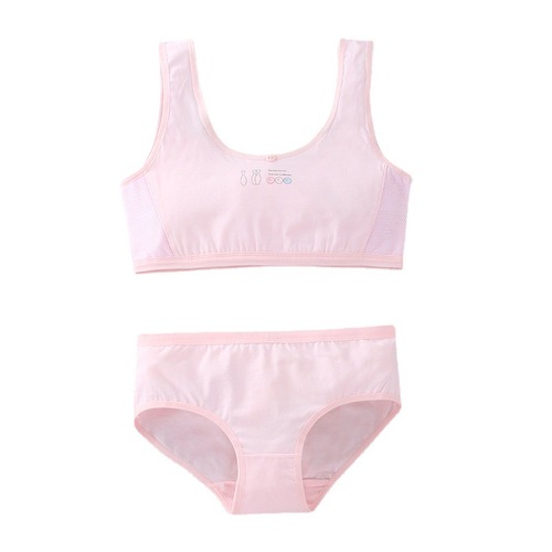 Girls' bra set vest style pure cotton children's development period 10 tube top 11 underwear 13 bottoming suspenders 8-12 years old