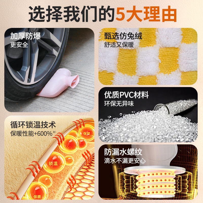 热水袋注水老式暖水袋可爱毛绒大号暖被窝热敷肚子暖脚灌水暖手宝|undefined