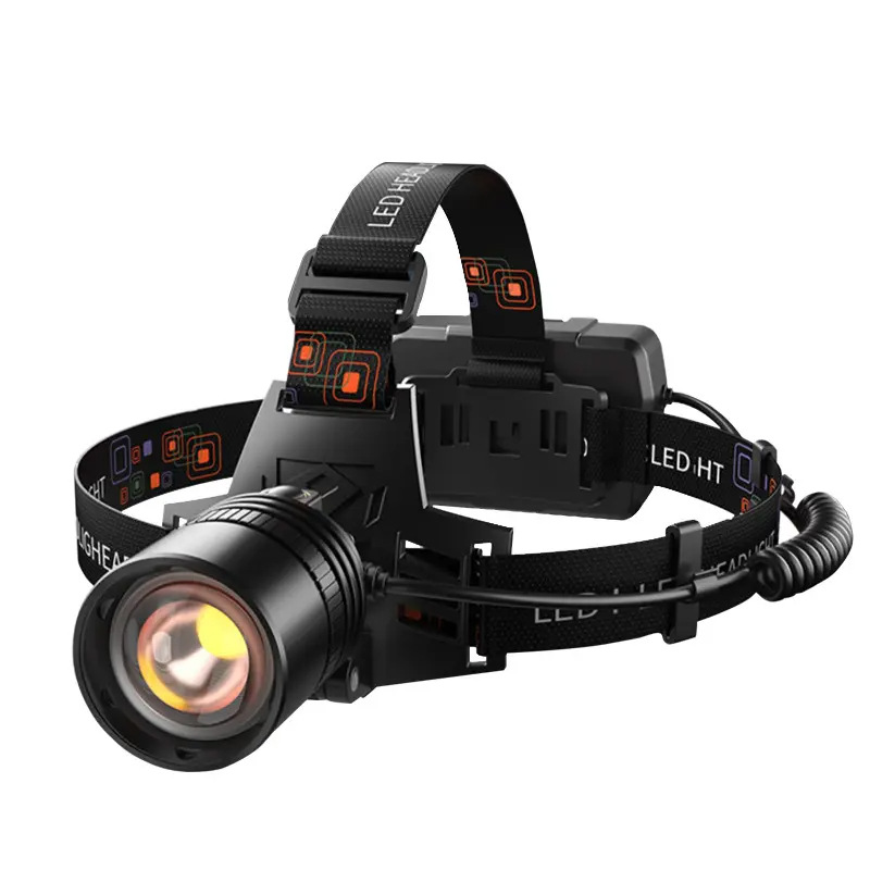 Faros transfronterizos P70 LED recargables Faros con zoom Pesca Duración larga Proyector de luz fuerte para exteriores image 5