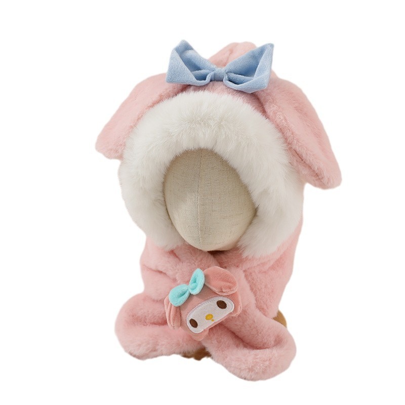 Sombreros para bebés, bufandas, sombreros de protección de orejas calientes y gruesas, bonitos sombreros de peluche genuinos de Melody, moda para hombres y mujeres.