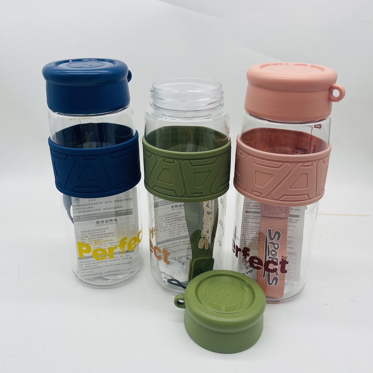 Dometo nuevo taza de plástico portable taza de agua de alumno taza de plástico de té grande separación de taza de té al por mayor