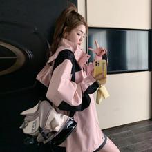 粉色冲锋衣女春秋2023新款爆款小个子高级感三合一防风工装短外套