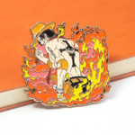 动漫周边 海贼王艾斯火焰卡通人物金属胸针 个性时尚徽章配饰批发