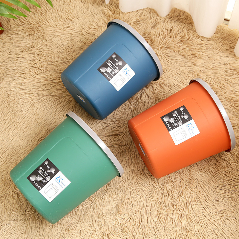 壓圈加厚廚房垃圾桶批發塑料家用大號無蓋北歐風衛生間垃圾桶廠家