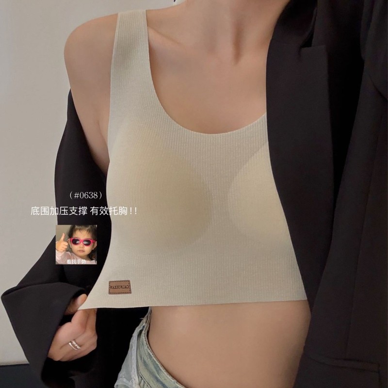 秋冬新品0638猫猫绒轻暖内衣女无痕柔软舒适高弹保暖背心式文胸女|undefined