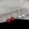 Fashionable earrings from pearl, internet celebrity, simple and elegant design