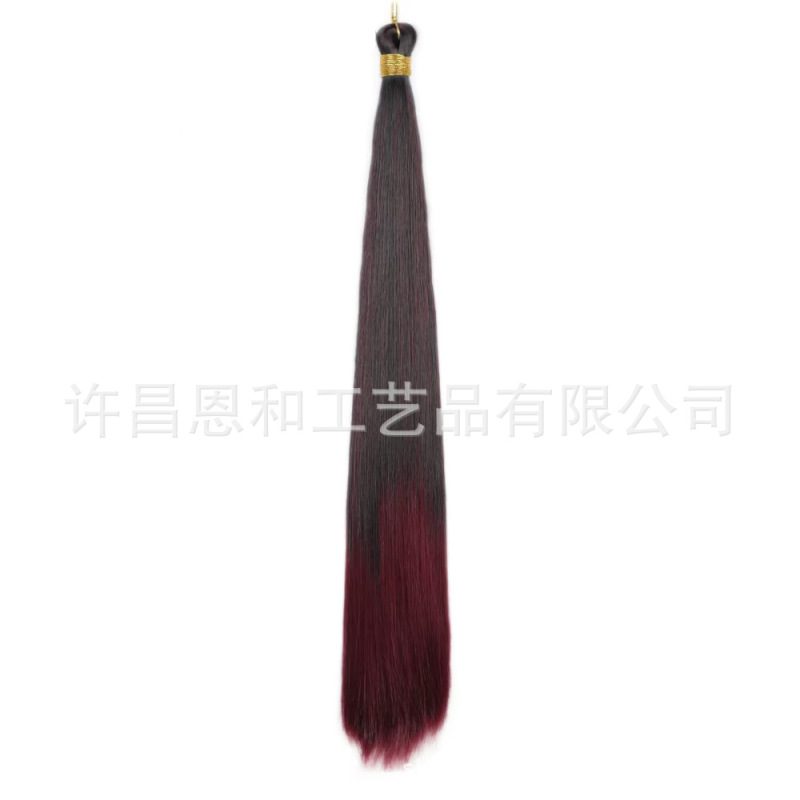 跨境欧美无痕接发脏辫长直发发把高温丝假发straight bulk hair|undefined