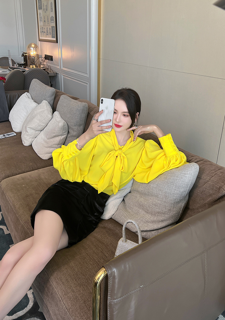 Chân váy bodycon xếp ly nơ cao eo dáng midi thời trang nữ — Màu đen chi tiết 5