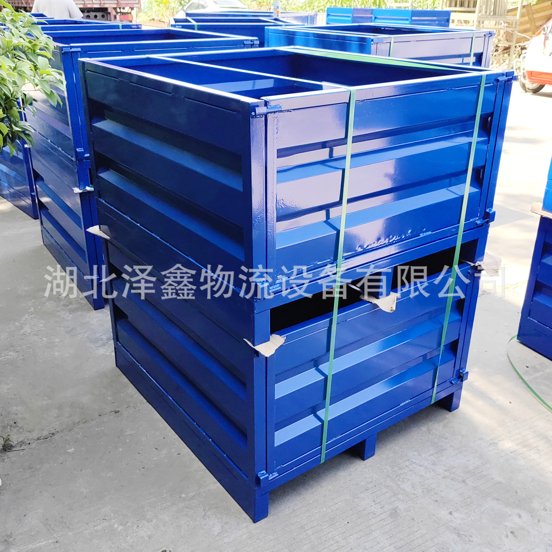 可定折叠堆垛上货架波纹板固定周转箱  产地货源金属周转箱