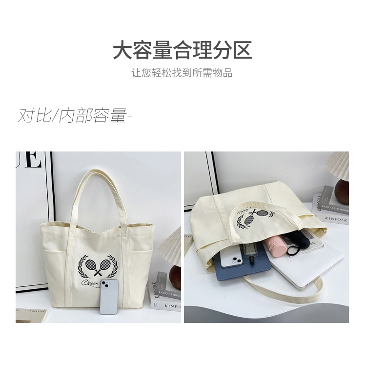 A new best-selling large-capacity casual canvas bag, a Korean-style fashionable and simple canvas bag for commuting to school undefined