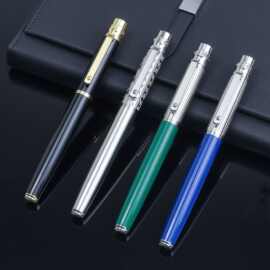厂家商务金属签字笔中性水笔广告礼品笔精致刻花笔激光企业logo