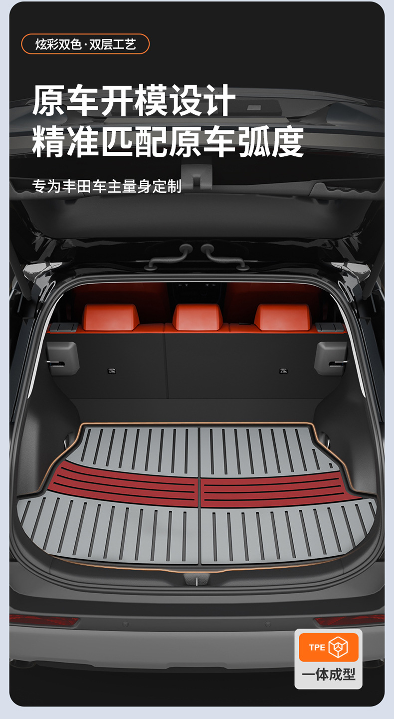 Toyota Prado Camry Highlander Avalon Rongfang Platinum 7 3X Special Colorful Tpe Trunk Mat