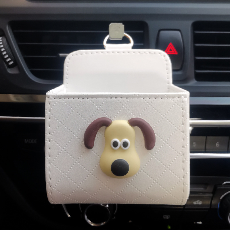 Bolsa de almacenamiento de salida de aire del automóvil Bolsa colgante del teléfono móvil Caja de almacenamiento de artículos diversos del automóvil creativo Almacenamiento colgante Xiaohongshu mismo estilo
