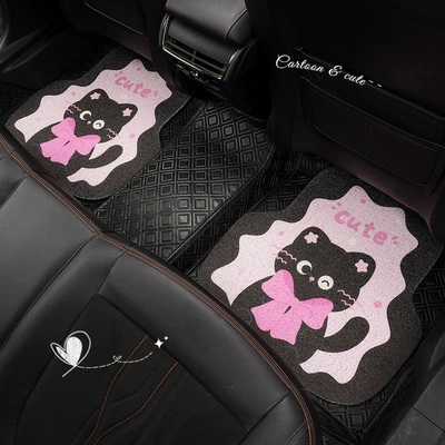 Bow Cat Car Floor Mats — Universal Foot Pad