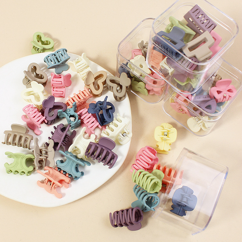 Transfronterizo de color sólido mini clip caramelo enlatado horquilla accesorios para el cabello de los niños simple todo partido macaron chica de agarre del cabello