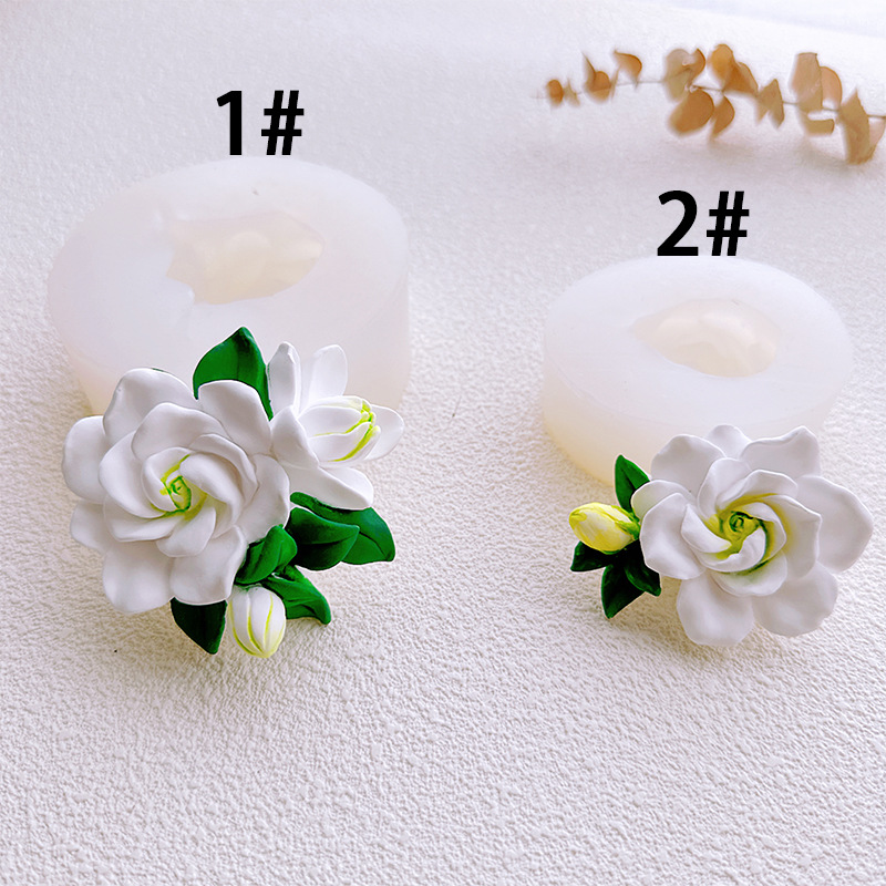 Gardenia serie coche aromaterapia yeso vela molde de silicona DIY pastel chocolate Decoración