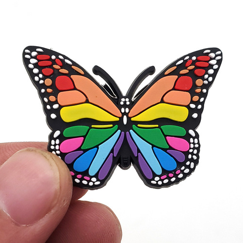 Butterfly series shoe buckles, cross-border supply of PVC clogs, floral shoe buckles, soft rubber shoe accessories, cror jewelry
