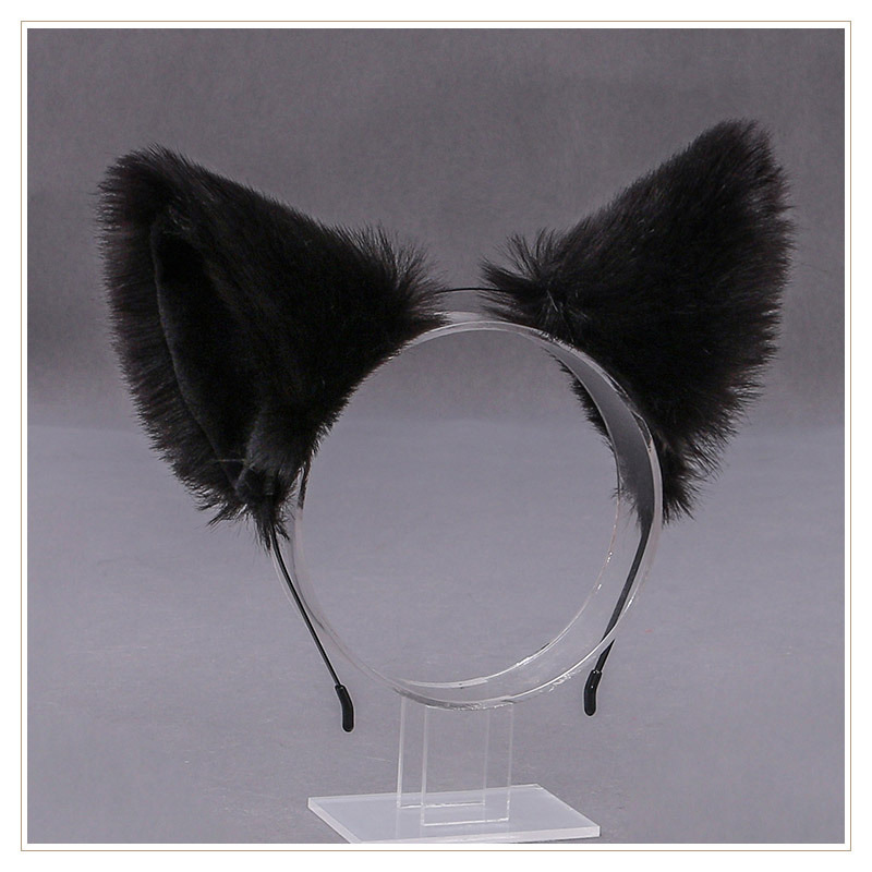De una sola pieza hecha a mano de peluche Lolita diadema de oreja de gato KC accesorios para el cabello bestia oído tocado Fox oreja horquilla
