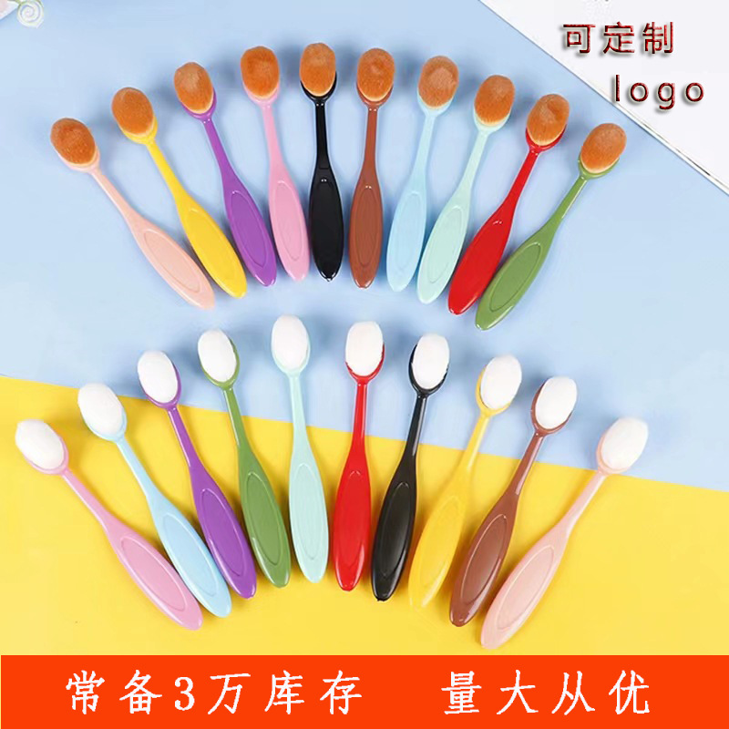 No. 4 cepillo de dientes cepillo base cepillo de maquillaje no comer polvo cepillo de limpieza de color Mango flexible cepillo de crema BB en stock