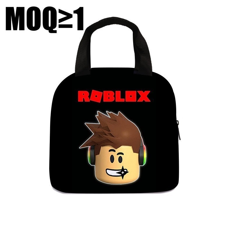 3D 新しい Roblox ROBLOX ランチバッグ小学生ランチボックスバッグ diy アイスバッグポリエステルプリント食事バッグ|undefined