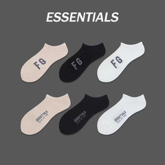 FOG Brand Reissue ESS Summer Sweat Absorbent Cotton Street Sports Socks for Men and Women Pure Cotton Boat Socks