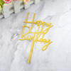 Yayli cake 色 Golden Happy Birthday Happy Alphabet Mirror Mirror reflux cake small dessert decoration