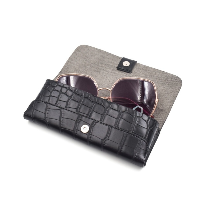 Korean Style Japanese-Style Crocodile Pattern Pu Leather Folding Sunglasses Protective Case Anti-Pressure Portable Ins Prescription Glasses Case Korean Style Japanese-Style Crocodile Pattern Pu Leather Folding Sunglasses Protective Case Anti-Pressure Portable Ins Prescription Glasses Case