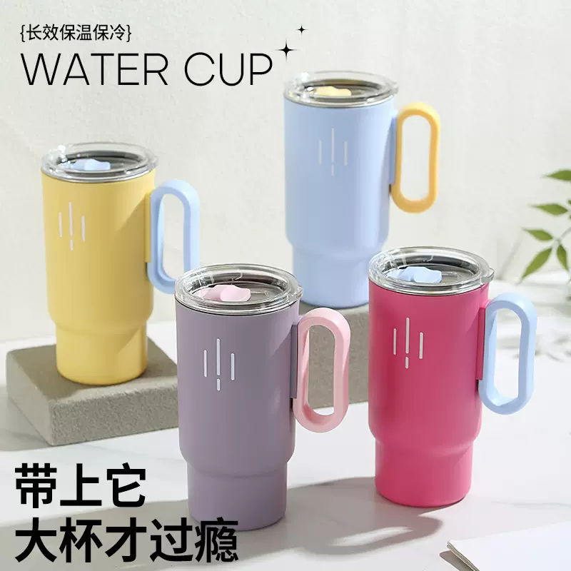 家用随手杯便携双层304不锈钢保温杯高颜值轻奢感咖啡马克杯