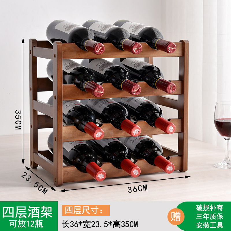 Pequeño fabricante de bambú creativo estante del vino del hogar de estilo europeo estante de almacenamiento de vino encimera estante del vino celosía decoración del hogar