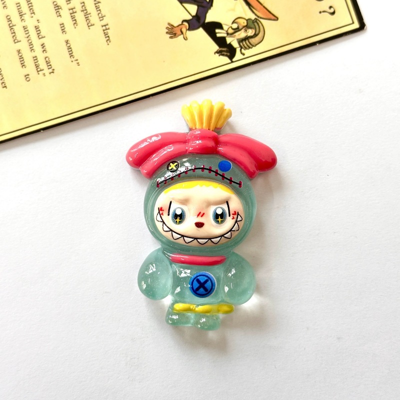 新しい漫画かわいいラブブ半透明ソリッドカラー冷蔵庫マグネット樹脂アクセサリー三次元装飾磁気ステッカー|undefined