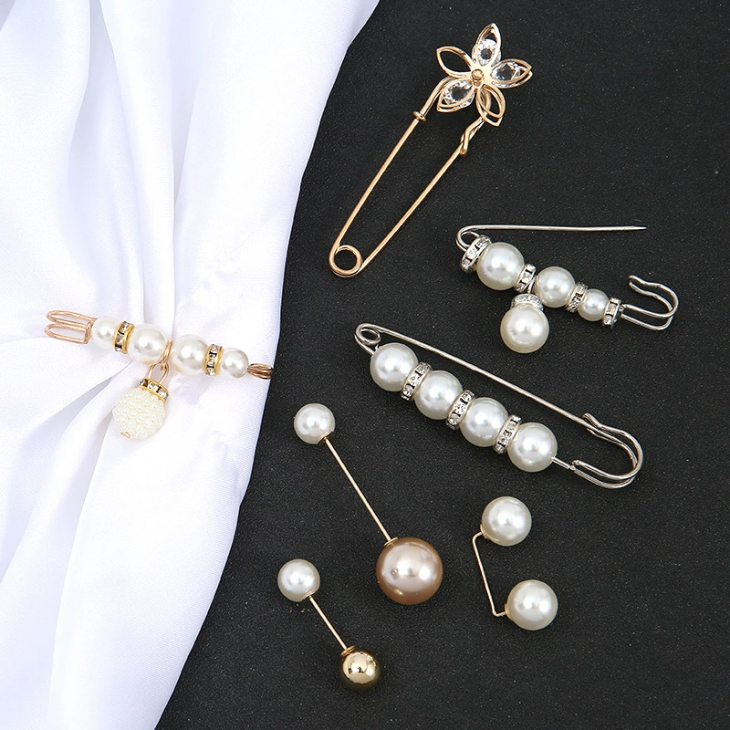 Брошь с пряжкой и защитой от воздействия, модификация талии, артефакт, жемчужная маленькая булавка, Женская фиксированная одежда, декоративные аксессуары для декольте, облегающие талии