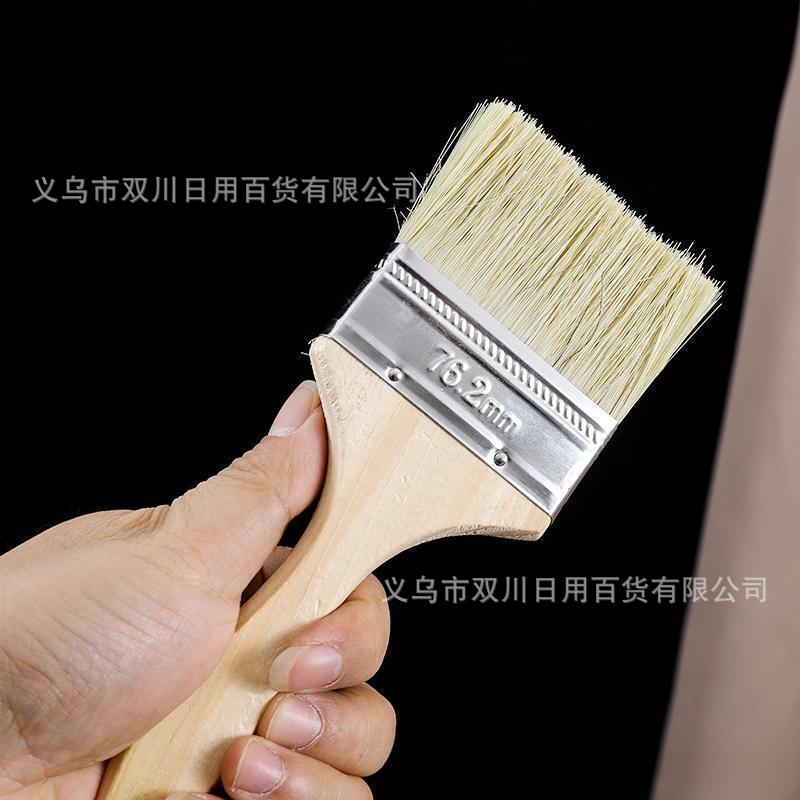 Wooden Handle Thick Barbecue Brush 2.0inch/3inch Cleaning Dust Sweeping Industrial Hair Brush Paint Brush Tool Brush Spot Wholesale