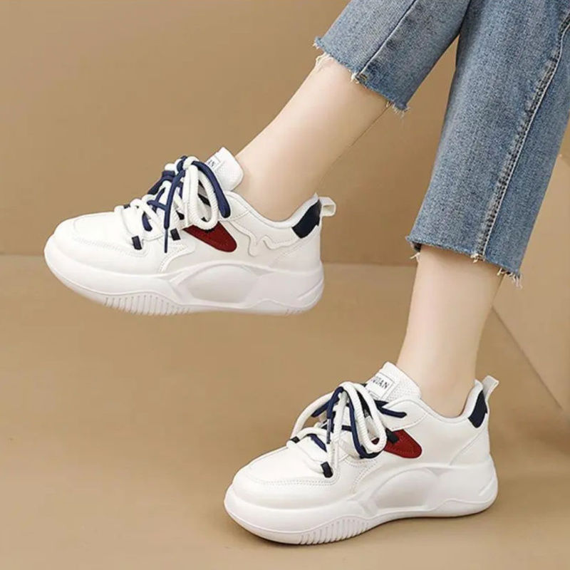 Zapatos de pop pop para mujeres 2024 primavera y otoño nuevos zapatos blancos para mujeres con suela suave antideslizante impermeable zapatos de verano