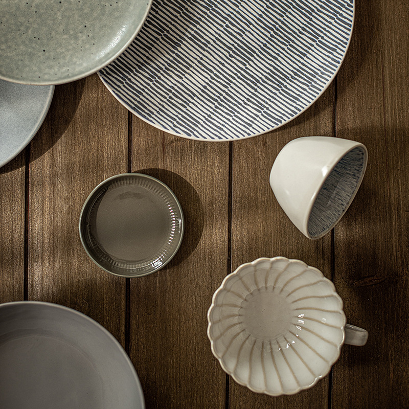 [Vajilla de cerámica caja ciega bolsa de la suerte] Placa de hogar de estilo retro taza de alto aspecto tazón entrega aleatoria ligeramente defecto