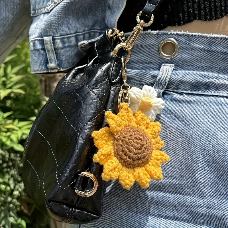 Lobster Trigger Clasp Closure Clasp Closure Type Bag Pendant, Keychain Classification 1 Piece Cute Sunflower Cloth Metal Women's Lobster Trigger Clasp Closure Bag Pendant Keychain