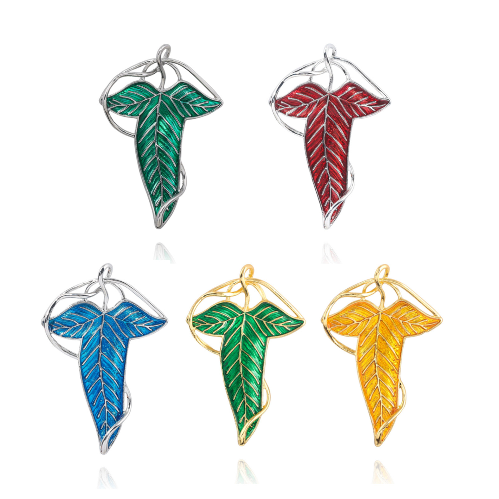 Film and Television Surrounding Lord of the Rings Lorien Leaves Brooch Lord of the Rings Elf Prince Green Leaves Lady Corsage Plant Badge