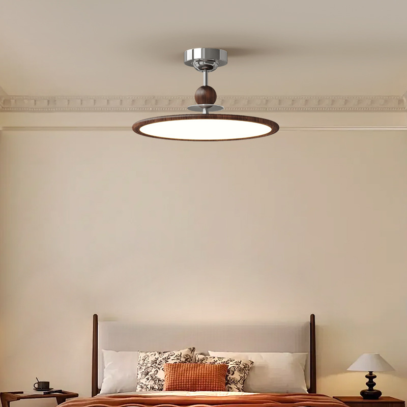 Diseño de lámpara de techo silenciosa lámpara de techo dormitorio antiguo ojo protector de madera lámpara de viento color principal antiguo restaurante candelier nuez
