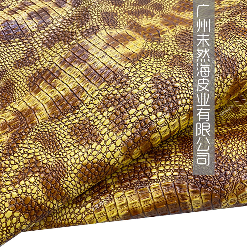 整身鳄鱼纹牛皮小号鳄鱼骨双色渐变真皮