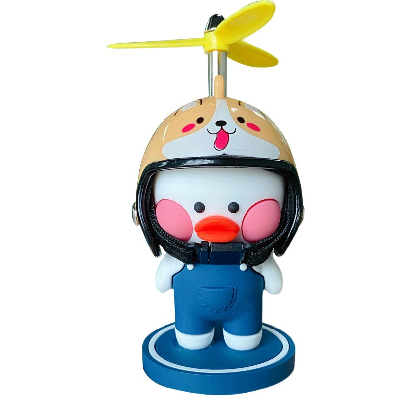 Модный автомобильный декор: милая маленькая желтая уточка, украшение для автомобиля, бамбуковая лягушка-цапля, пропеллер, шлем, аксессуар для автомобиля