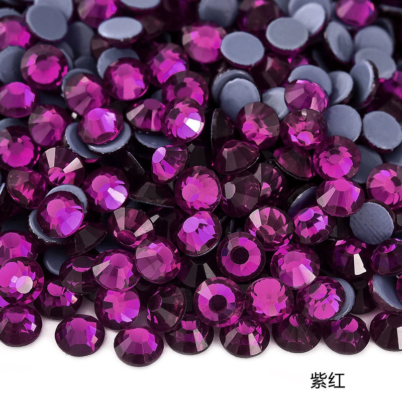 Hot‑fix rhinestones SS3–SS30, glass crystal round flat‑back, 1440 pcs per pack (hot‑melt)