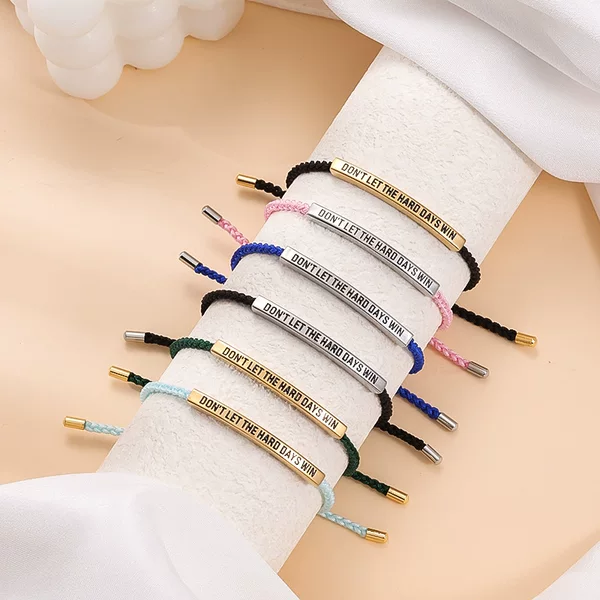 Amazon's New Model of the "Overcome Difficulties Dont Let the Hard Days Win" Retractable Tube-Shaped Women's Bracelet