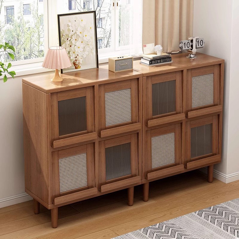 Solid Wood Bookcase Wall-Mounted Floor-To-Ceiling Storage Cabinet Bay Window Storage Cabinet with Door Grid Cabinet Dust-Proof Storage Cabinet Combination Bookshelf