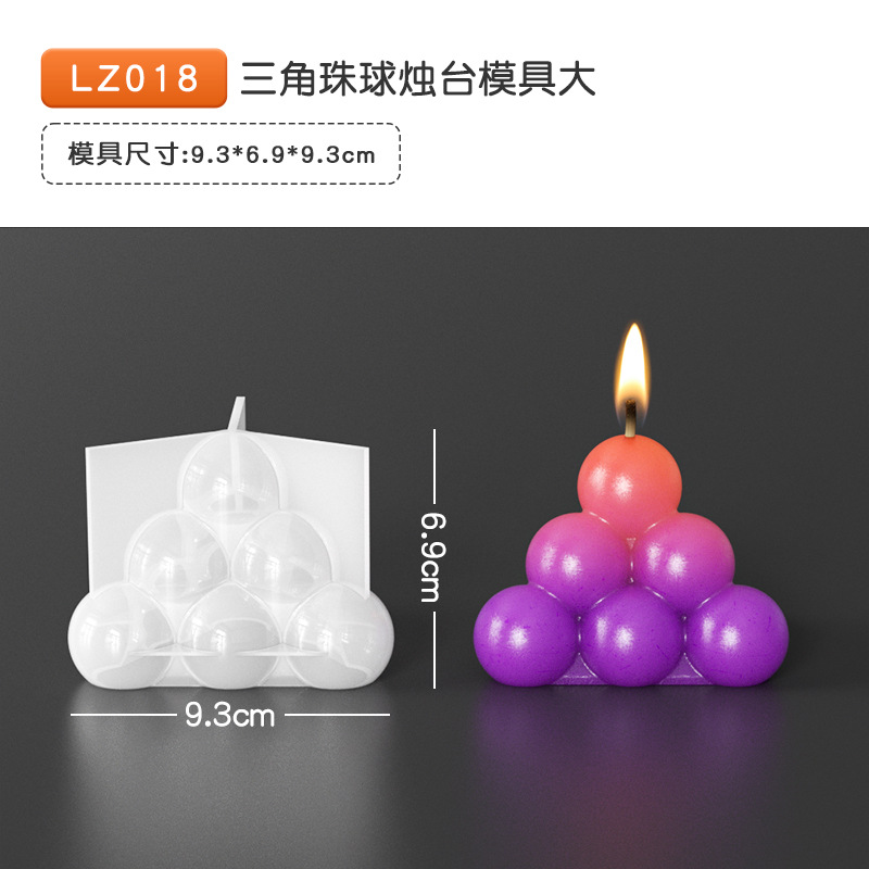 36 epoxi vela molde cristal racimo bola arco Polka Dot cubo vela almacenamiento hecho a mano resina silicona molde